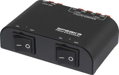 Produktbild von SpeaKa Professional 2 Port Lautsprecher-Umschalter Klemmanschluss Metallgehäuse Schwarz