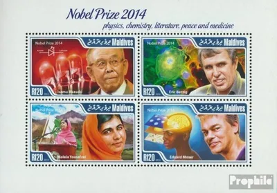 Produktbild von Briefmarken Malediven 2015 Mi 5559-5562 Kleinbogen (kompl. Ausg.) postfrisch Nobelpreisträger 2014