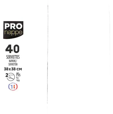Immagine prodotto di PROnappe SV623901I PROnappe Servietten weiß 2-lagig 38,0 x 38,0 cm, 40 St.