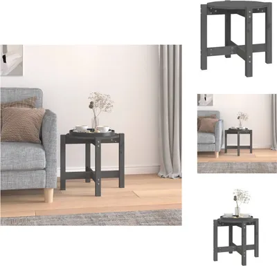 Produktbild von vidaXL Couchtisch Grau Ø 52,5x45 cm Massivholz Kiefer -  Couchtische