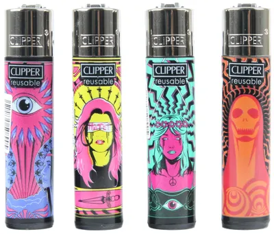 Produktbild von Clipper Feuerzeuge 4er Set: Hippie Hope