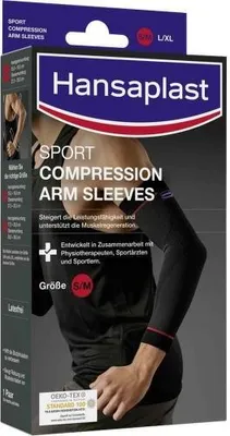 Produktbild von Hansaplast Sport Compression Arm-Sleeves Kompressionsbandagen Gr. M (2 Stk.)