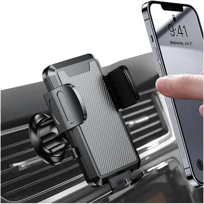 Produktbild von Auto Handyhalterung, 360 Grad drehbar, Universal, Carbonfaser, Verstellbar, Für Smartphones geeignet