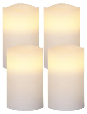 Immagine prodotto di Candele di cera LED 'May', set di 4, bianco