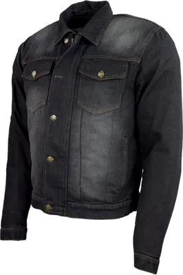 Produktbild von Roleff RO1514 Motorrad-Jeansjacke – Schwarz/Stonewashed, Aramidverstärkung, Protektoren & herausnehmbare Klimamembrane  Roleff Größe: S,