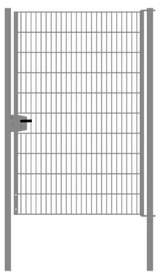 Produktbild von Drahtgittertor 1-flügelig, Durchgangslichte: 134 cm, Gesamtbreite inkl. Pfosten: 146 cm - Ausführung: verzinkt, Höhe: 203 cm