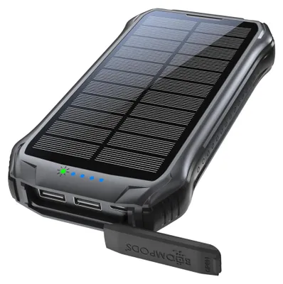 Immagine prodotto di Boompods PNSBLK Boompods Neutron Solar Powerbank 10.000mAh schwarz