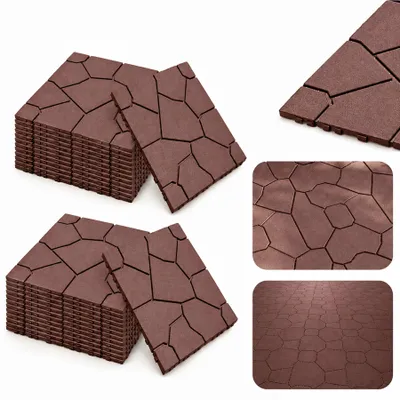 Produktbild von Terrassenfliesen Stecksystem, 44er-Set, Balkonfliesen 30x30 cm, Klickfliesen, Terrassenbodenbelag für Veranda, Pool, Balkon, Garten