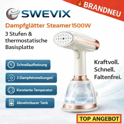 Zdjęcie produktu dla Swevix™ Parownica do prasowania Żelazko parowe Servix Szczotka parowa 1500 W i 3 poziomy