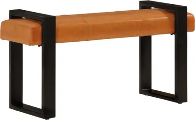 Obrázok produktu pre Lavica The Living Store čierno-hnedá 110 cm z pravej kozej kože