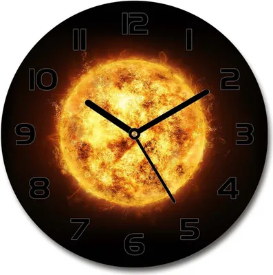 Produktbild von Wanduhr aus Glas 30fi Glasbild Glasuhr Gehärtetes Glas - schwarze-zeiger - Sun