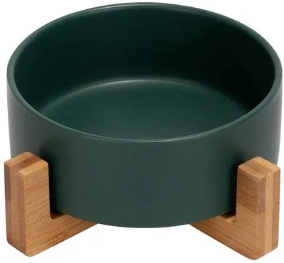Immagine prodotto di Ciotola in Vetroceramica per gatti e cani di piccola taglia (400 ml, verde, bambù)