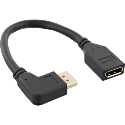 Produktbild von InLine DisplayPort 1.4 Adapterkabel ST/BU, 8K4K, links gewinkelt, 0,15 m, DisplayPort, DisplayPort, Stecker, Buchse, 7680 x 4320 Pixel