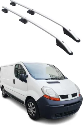 Image de Barres de toit longitudinales pour Opel Vivaro 2001-2014 L1 Aluminium Gris
