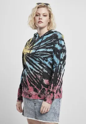 Zdjęcie produktu dla Damska bluza z kapturem Urban Classics Ladies Tie Dye Hoody, czarna – XS