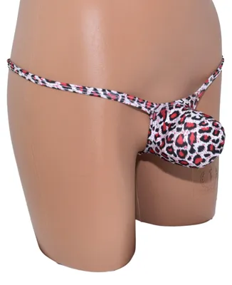 Produktbild von Mens thong bulge pouch Leopard Print