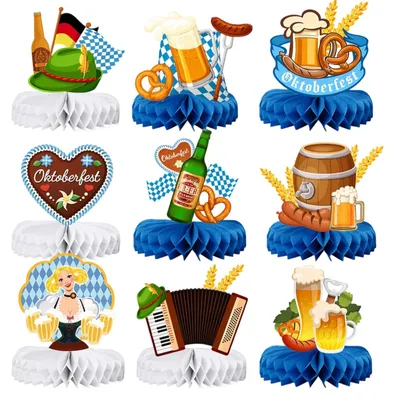 Produktbild von Oktoberfest-Dekoset – 9-teiliges bayerisches Tischdekorset für Feiern