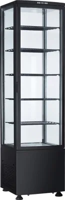 Produktbild von Gewerbe Kühlvitrine RTC 287BE Schwarz 285L 515x485x1895mm +2°C bis +10°C