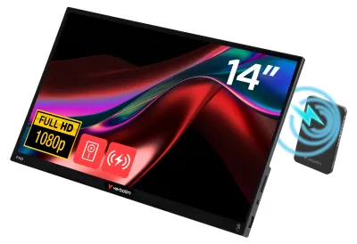 Produktbild von Verbatim Portable 14" FHD Touch Monitor LIGHT with Wireless Power Supply incl. Power Bank 5000mAh