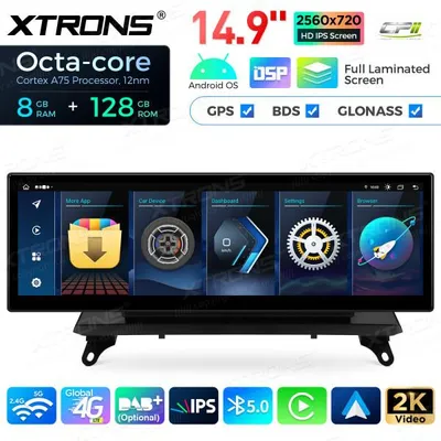 Produktbild von Xtrons Android Autoradio 14,9 Zoll 8+128 GB 4G LTE GPS Navigation BMW X5 X6