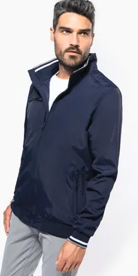 Produktbild von Kariban Herren Blouson Jacke Sweat Hooded Bomberjacke Kapuze, Größe:XL, Farbe:Red/White/Navy