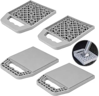 Productafbeelding van Steunplaten voor caravans - Robuuste kunststof - 4 stuks - Rood