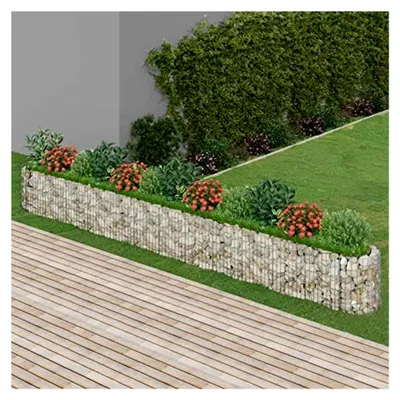 Produktbild von Gabionen-Hochbeet aus verzinktem Eisen 470x50x50 cm, Pflanzkübel, Kräuterbeet, Hochbeete-Set, Pflanztrog, Vertikalbeet, Pflanzgefäße