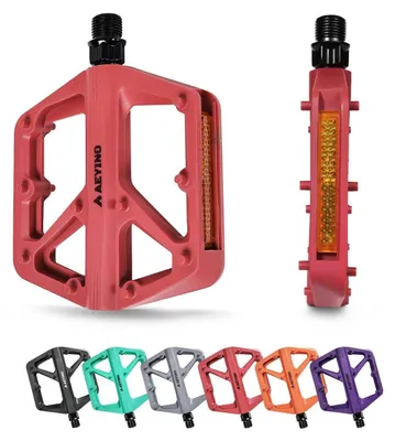 Immagine prodotto di Pedali per bicicletta in nylon, attacco 9/16", con riflettori e perni antiscivolo, adatti per mountain bike, bici da corsa e bici ibride