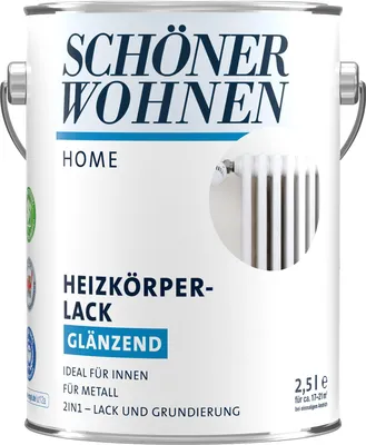 Produktbild von Schöner Wohnen Home Heizkörperlack glänzend 2,5 Liter weiß - NEU