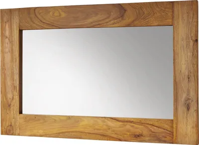 Image de MASSIVMOEBEL24 | Miroir horizontal 110x70cm - Bois de Sheesham/Palissandre huilé (Marron) - NATURE BROWN #841