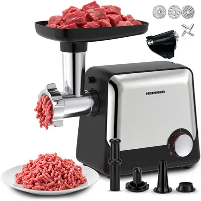 Zdjęcie produktu dla Heinner HMG-2100BKS3, 2100 W, Czarny, Stal nierdzewna, 1,8 kg/min, Stal nierdzewna, Stal nierdzewna, 2100 W