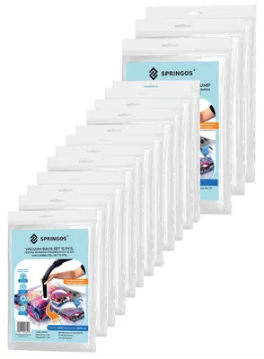Productafbeelding van Vacuümzakken Set | Opbergzakken Kleding | Herbruikbaar | 15 stuks | 2 maten | Transparant |