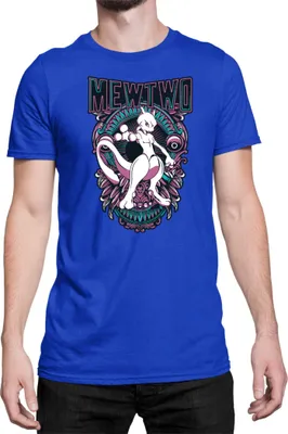 Obrázok produktu pre Mužské Tričko Japan Anime Manga Pokemon Mewtwo, Man 3XL / Modrá