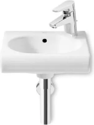 Produktbild von Roca Meridian - Handwaschbecken 350x320 mm, mit Überlauf, 1 Hahnloch rechts, weiß A327249000