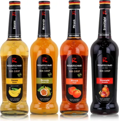 Produktbild von Riemerschmid Bar Sirup Tropical-Mix Pfirsich,Banane,Maracuja,Granatapfel je 0,7L