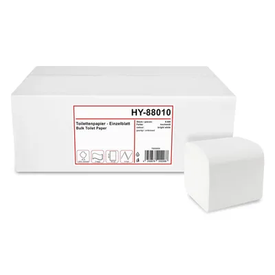 Produktbild von HyPaFol Toilettenpapier Einzelblatt, 2-lagig, 10 x 22 cm, hochweiß, 9.000 Blatt