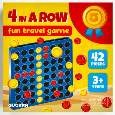 Produktbild von Logikspiel 4 Gewinnt Magnetisch Reisespiel fürs Auto für Kinder Pädagogisch