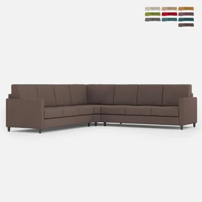 Zdjęcie produktu dla Duży narożnik z tkaniny, 7-osobowy, 281x281 cm, Karay 218AG - Brązowy