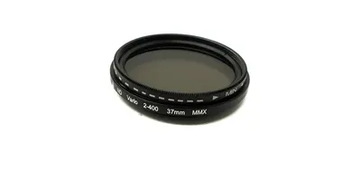 Produktbild von SYSTEM-S ND Vario Filter 37 mm 2 bis 400 Neutraldichte mit Gewinde Hülle für iPhone 15 Plus