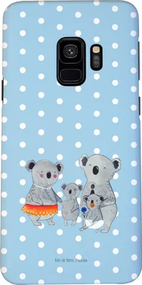Produktbild von Mr. & Mrs. Panda Samsung Galaxy S9 Handyhülle Koala Familie - Blau Pastell - Geschenk, Cover, Handy Schutzhülle, Muttertag, Koalas, Hülle, Case, Mama, Family, Kinder