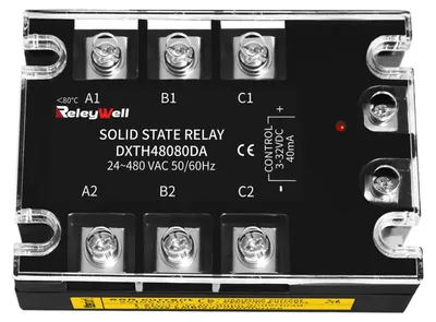 80A Dreiphasen Solid State Relais, DC zu AC, 3-32 VDC Eingang