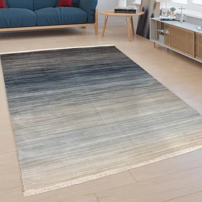Immagine prodotto di Tappeto, tappeto moderno a pelo corto per soggiorno, con sfumature di colore, blu, dimensioni 80x150 cm