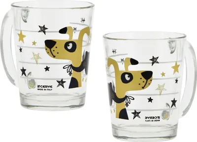 Produktbild von Glastasse Golden Dog 2er-Set 310 ml