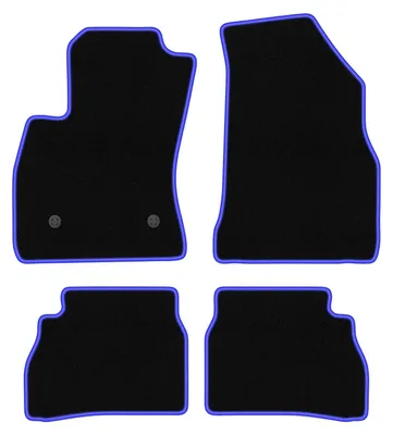 Image de Tapis de sol en moquette noir/bleu pour Opel Combo D 2011-2018 4 pièces