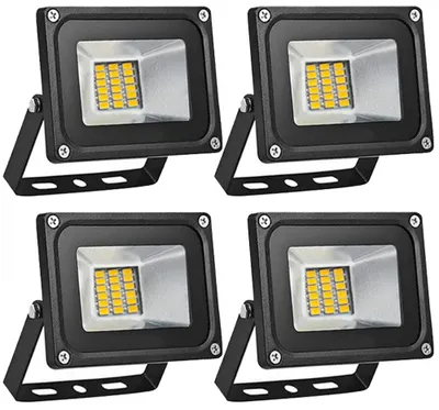 Produktbild von Greenmigo 4x 20W SMD Fluter Strahler Warmweiß Schwarz Aluminium Gehäuse IP65 Wasserdicht LED Lampe Wandleuchter Flulicht Flutbeleuchtung LED Gartenlampe Außenstahler