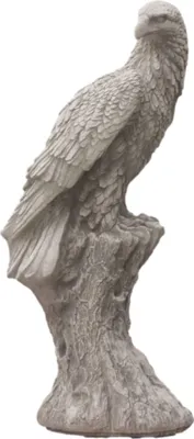Produktbild von Adler auf Baumstamm aus Steinguss für den Garten Tier Figur Greifvogel Jagdvogel, JA-048