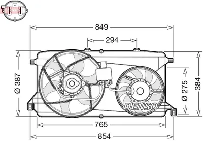 Produktbild von DENSO DER10009 Lüfter Motorkühlung Kühlerlüfter für FORD Transit Mk6 Kasten (V347, V348, FA) Wasserkühler