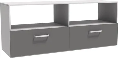 Produktbild von TV-Schrank "Irma" - 95 x 36 x 35 cm - Weiß/Graue Schubladen