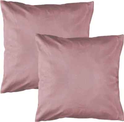 Produktbild von Doppelpack Kissenhüllen 50cm x 50cm Samt Kissenbezug Kissenbezüge Sofakissen Hülle Dekokissen Bezüge Wohnzimmer 2 Stück Altrose