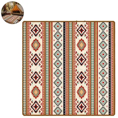 Produktbild von 200×200 cm Picknickdecke,wasserdicht,sandabweisend,6-lagig,extra dick und warm,Camping- und Stranddecke,Outdoor-Matte,Boho-Stil,waschbar und faltbar